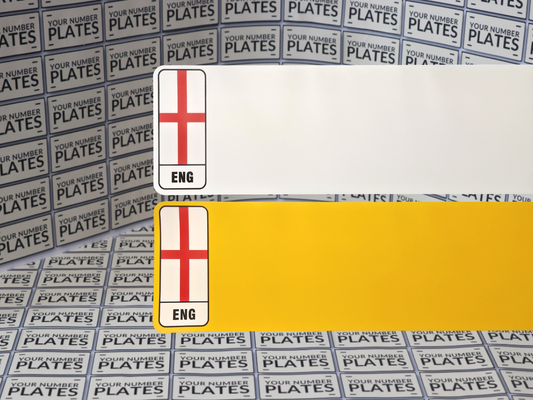 White Nikkalite reflective with England flag identifier for number plates