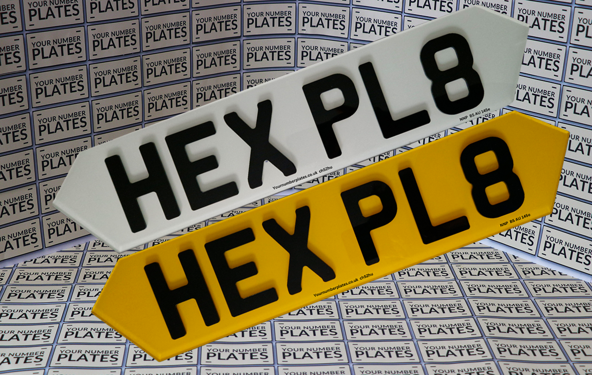 Huracan Style Hex 6 digit number plates