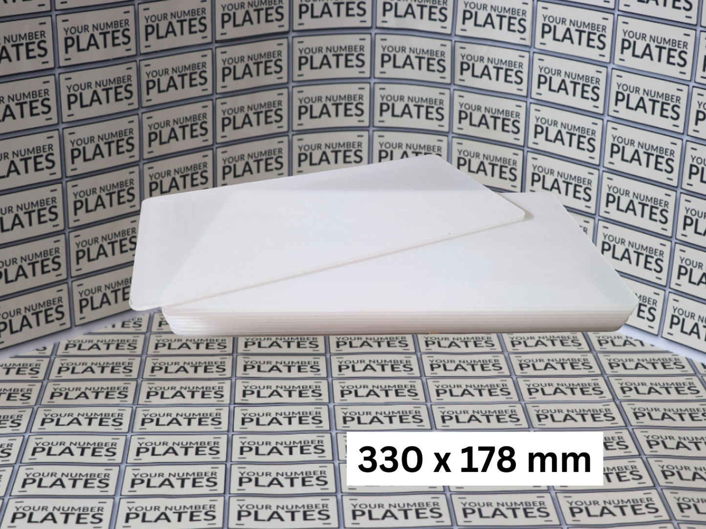 Import number plate wet acrylic panel 330mm x 178mm