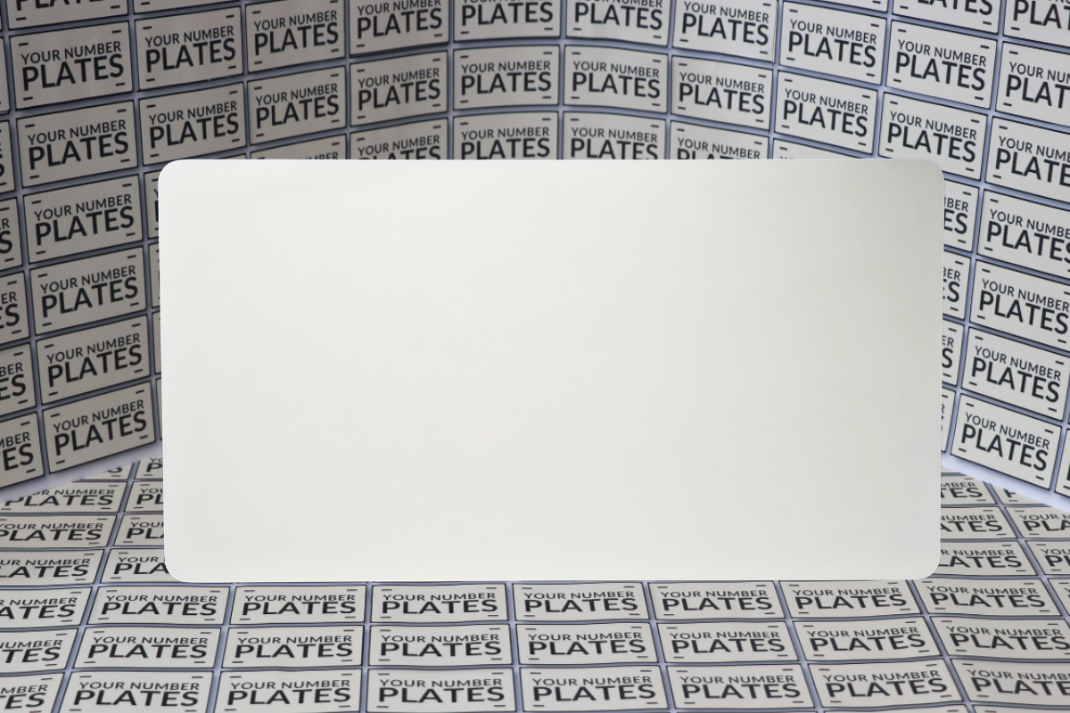 blank white import number plate reflective