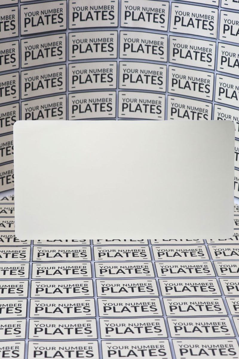 white import number plate reflective