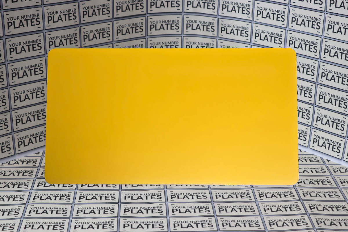 blank yellow import number plate reflective