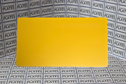 blank yellow import number plate reflective
