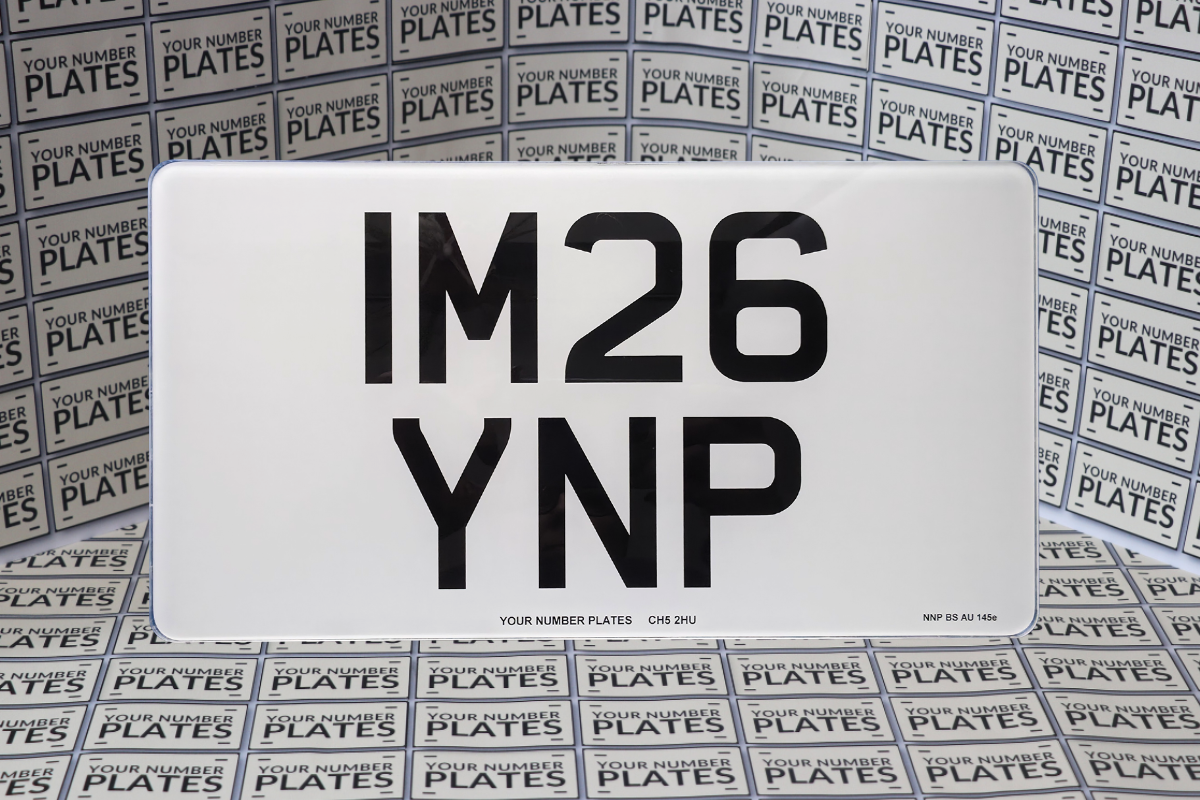 white import number plate 