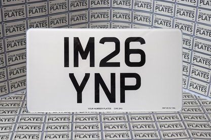 white import number plate 