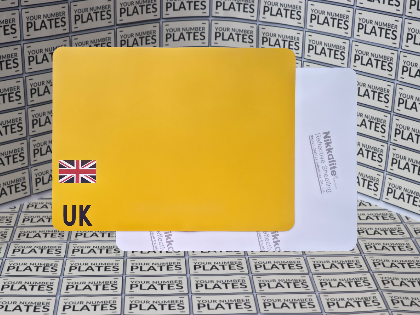 Nikkalite motorcycle reflective backing with UK flag 237 x 178mm