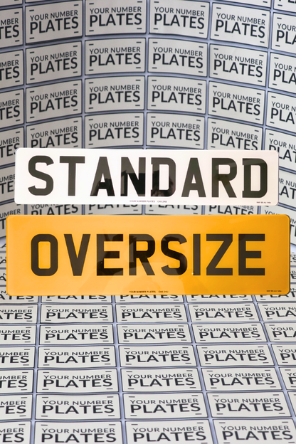 2D printed oversized rear number plate 533x152 with standard front 520x111 set