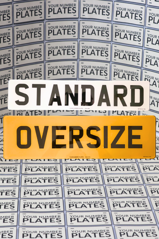 2D printed oversized rear number plate 533x152 with standard front 520x111 set