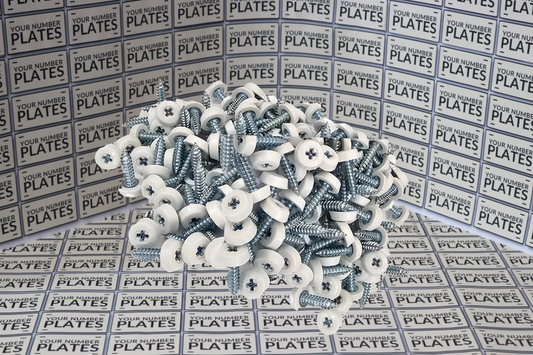 100 white poly top screws