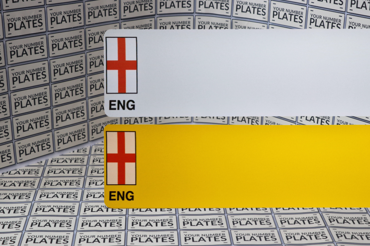 number plates reflective with england flag