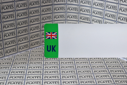 25x Blank Number Plate Reflective With a Green Block