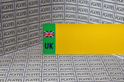 25x Blank Number Plate Reflective With a Green Block