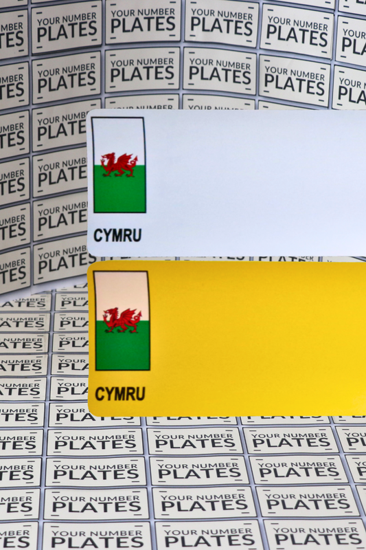 number plate reflectives with welsh flag