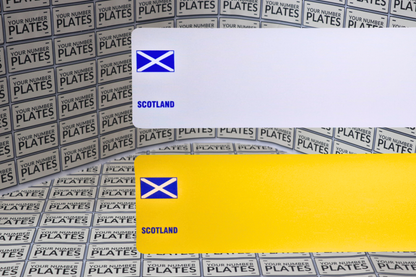 number plates reflective with travel flag