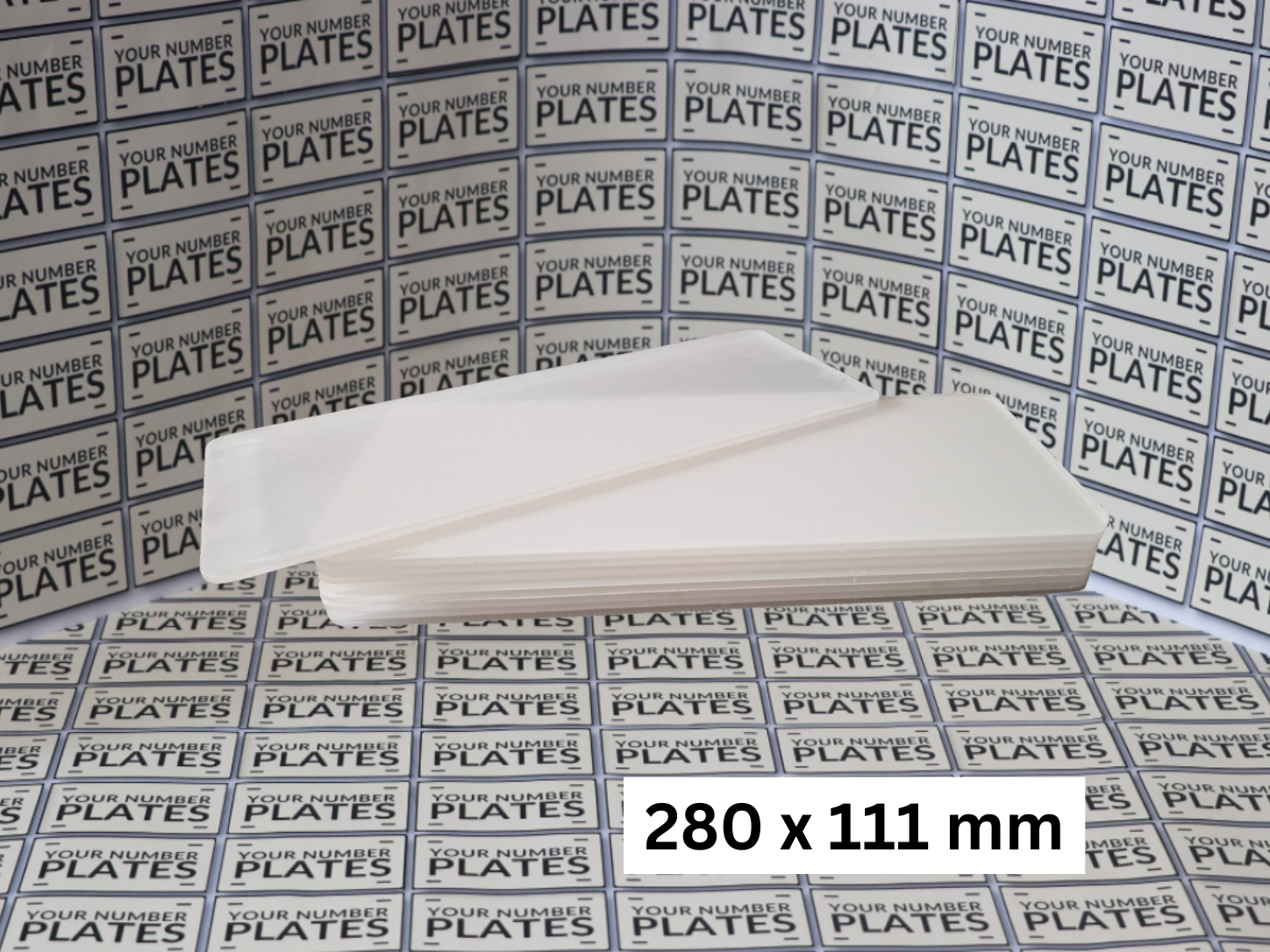 280mm x 111mm short number plate acrylic panel