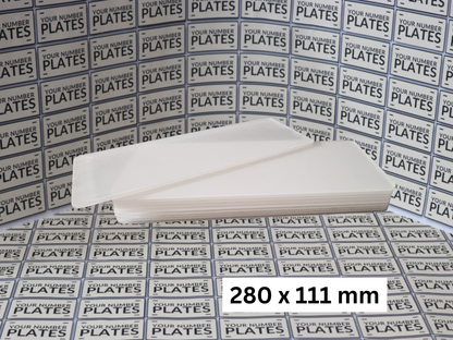 280mm x 111mm short number plate acrylic panel