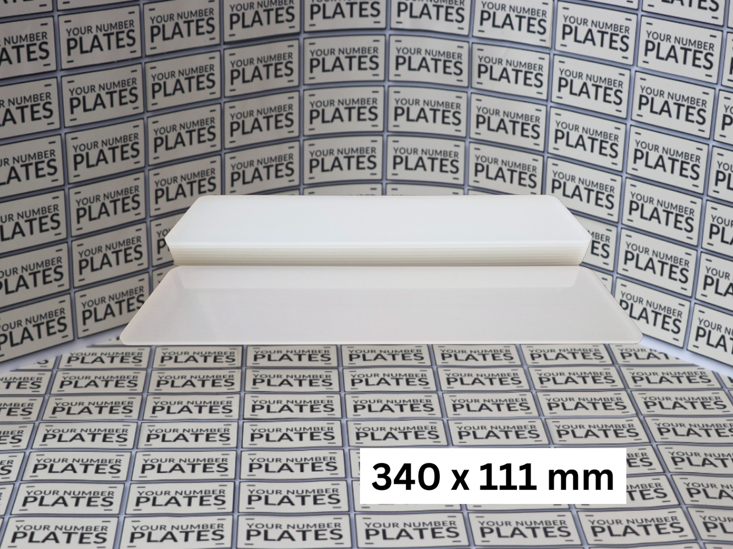 340mm x 111mm short number plate acrylic panel