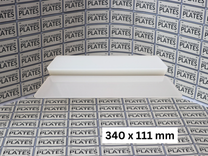 340mm x 111mm short number plate acrylic panel