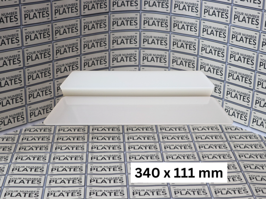 340mm x 111mm short number plate acrylic panel