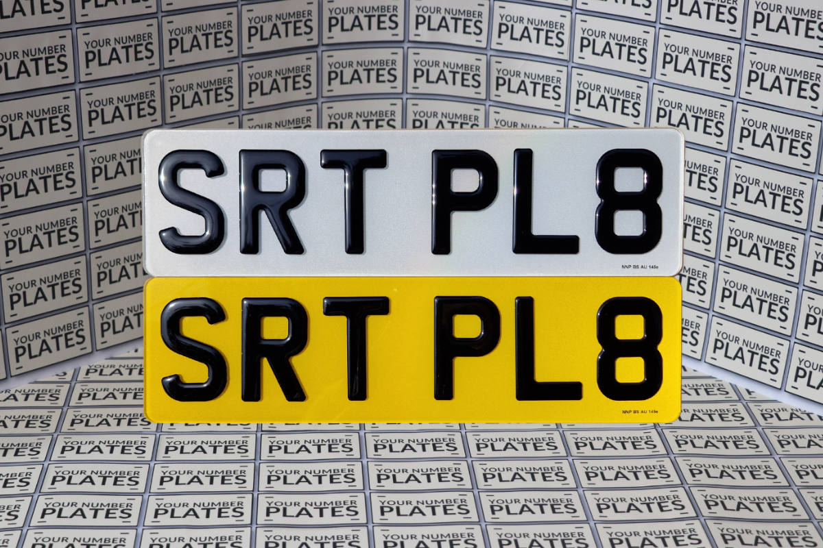 3D short plate 6 digit front and rear close up
