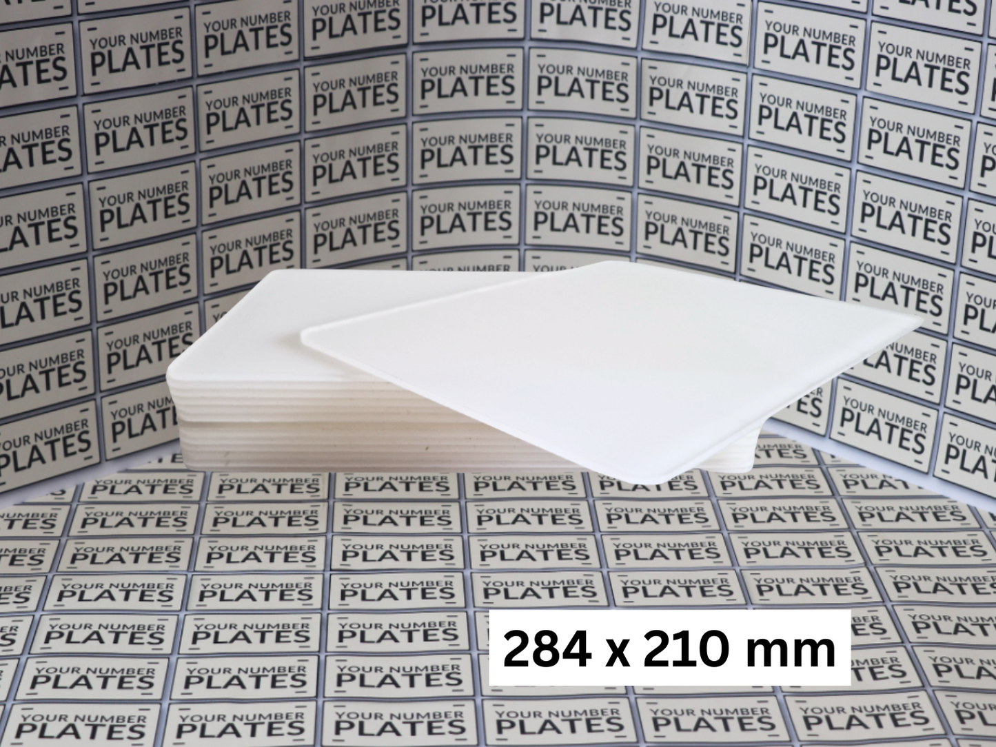 Square number plate acrylic panel 284mm x 210mm
