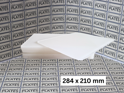 Square number plate acrylic panel 284mm x 210mm