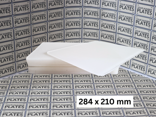 Square number plate acrylic panel 284mm x 210mm