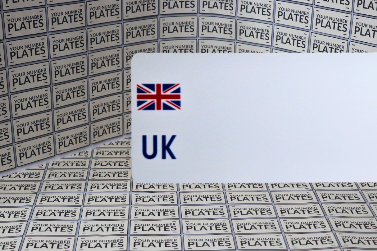 25x Blank Number Plate Reflective With a UK travel Flag UNION JACK