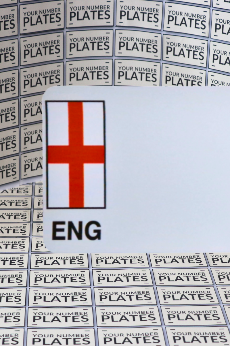 white reflective with england flag