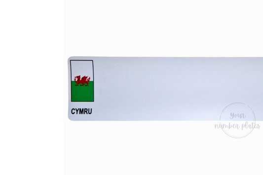 White  Nikkalite Reflective With a travel Flag CYMRU