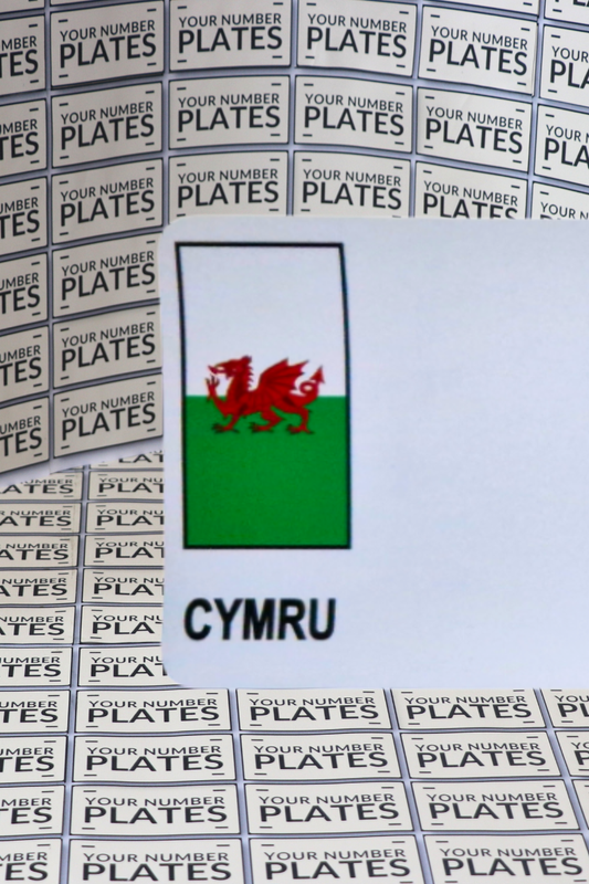white reflective with welsh flag