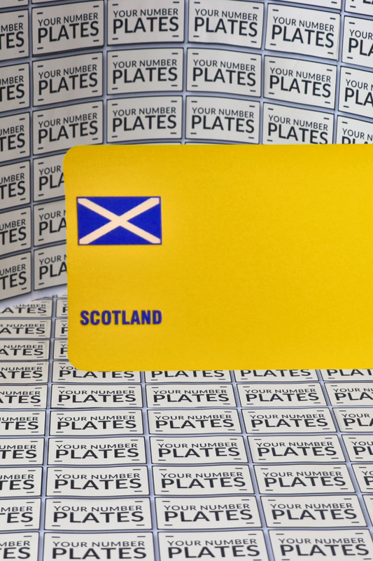 yellow reflective with scottish flag