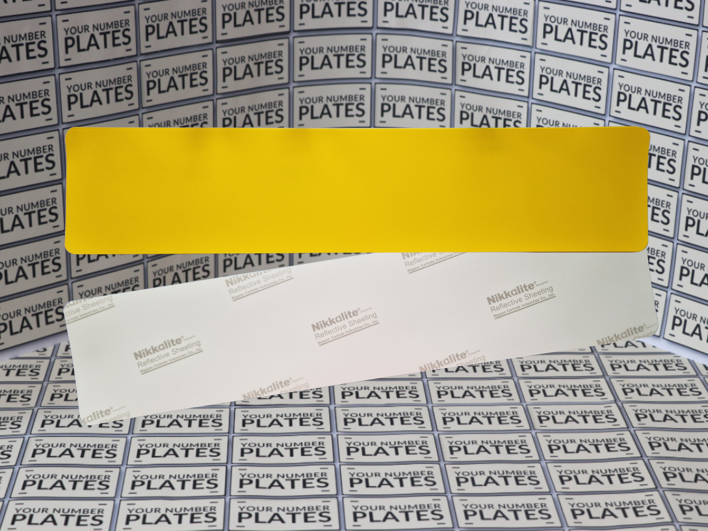 Yellow Nikkalite number plate reflective backing 520 x 111mm
